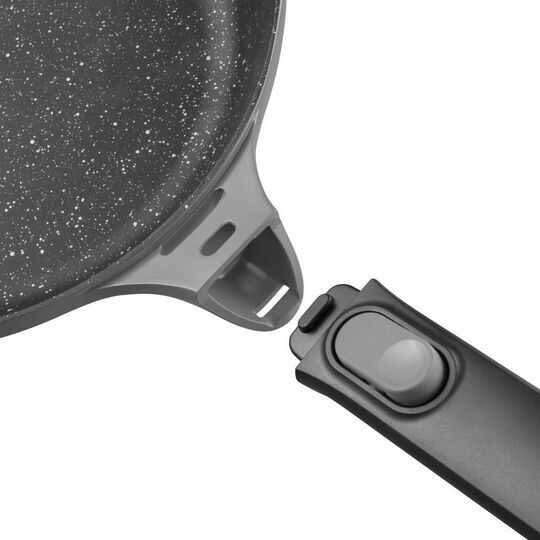 BERGHOFF GEM ÇIRALABİLİR SAPLI STAY COOL IZGARA KARE TAVA GRİ 24 CM