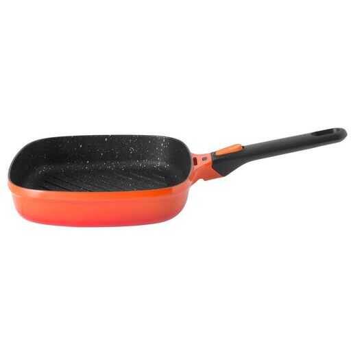 BERGHOFF GEM ÇIRALABİLİR SAPLI STAY COOL IZGARA TAVA TURUNCU 24 CM