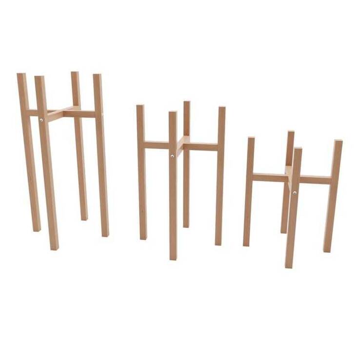 BİEN BİE-7001 AHŞAP SAKSI STANDI 3'LÜ SET