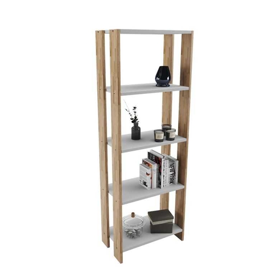 BİENWOOD - Bienwood Bie-7029 Ahşap-MDF 5 Raflı Kitaplık