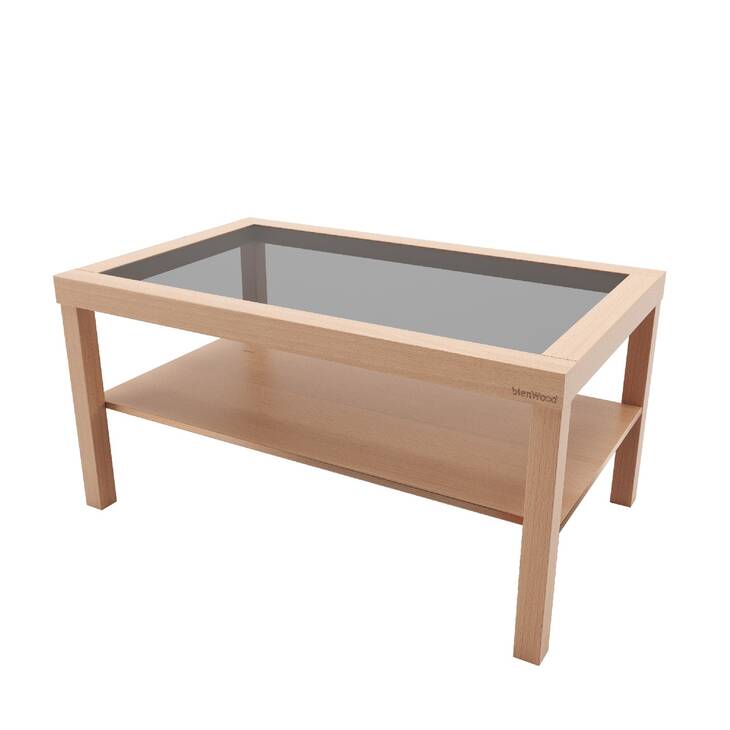 BİENWOOD BİE-7040 AHŞAP CAMLI MASİF RAFLI ORTA SEPHA