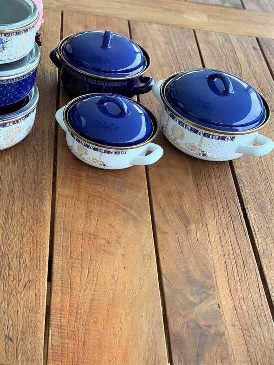 BLUE ROSE 3LÜ EMAYE PİŞİR SAKLA SET