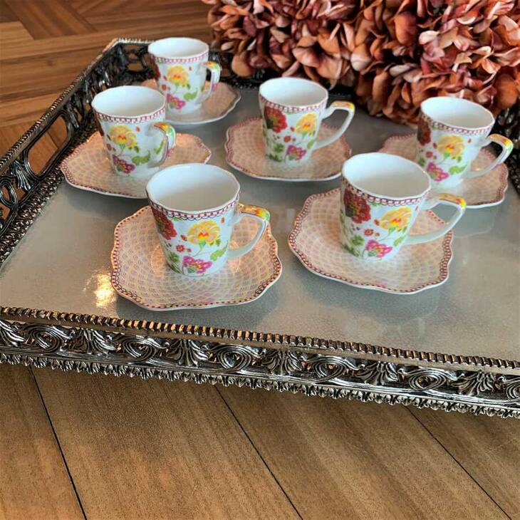 ÇİÇEK BAHÇESİ KAHVE FİNCAN SETİ