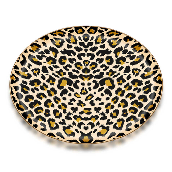 EZEM - LEOPAR -D PARLAK ALTIN CAM TEPSİ 35/35
