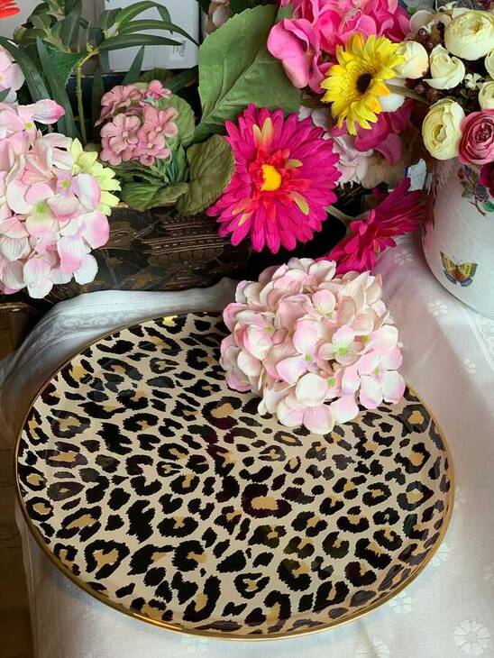 LEOPAR -D PARLAK ALTIN CAM TEPSİ 35/35