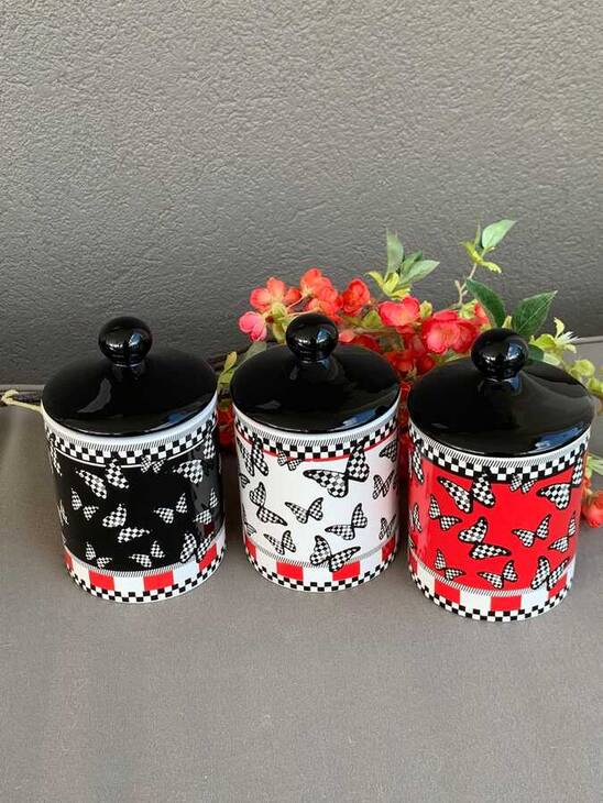 LYFC218 BUTTERFLY 3 LÜ SERAMİK BAHARAT TAKIMI