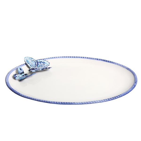 EZEM - LYL102 MAVİ KELEBEK OVAL SERVİS TABAĞI