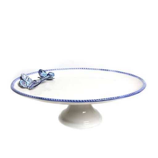 LYL108 MAVİ KELEBEKLİ OVAL SUNUM TABAĞI