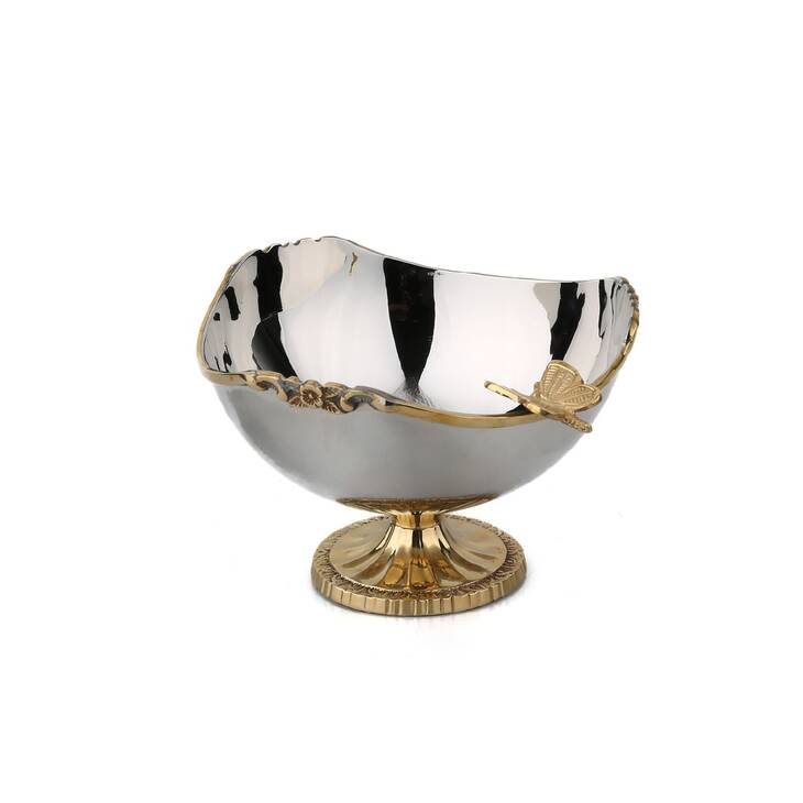 MI 033 SİLVER GOLD BUTTERFLY KASE 16 CM