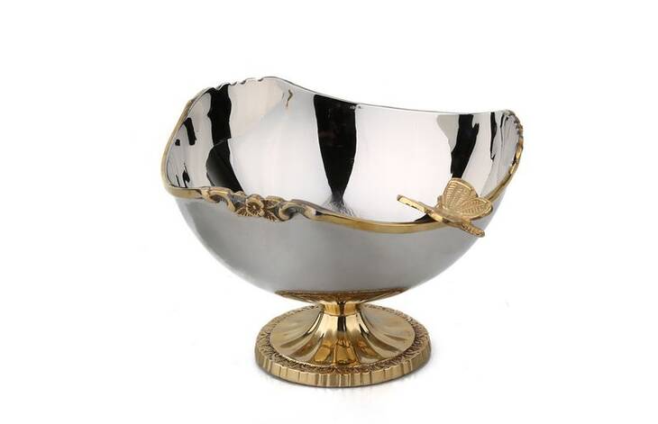 MI 033 SİLVER GOLD BUTTERFLY KASE 16 CM