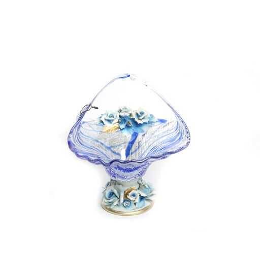 MURANO İTALY MAVİ SEPET MEYVELİK MO 050