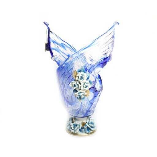 MURANO İTALY MAVİ VAZO MO 127