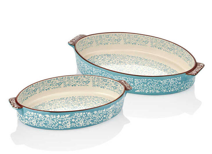SDK-BW036-K-T TURKUAZ OVAL2Lİ FIRIN KABI
