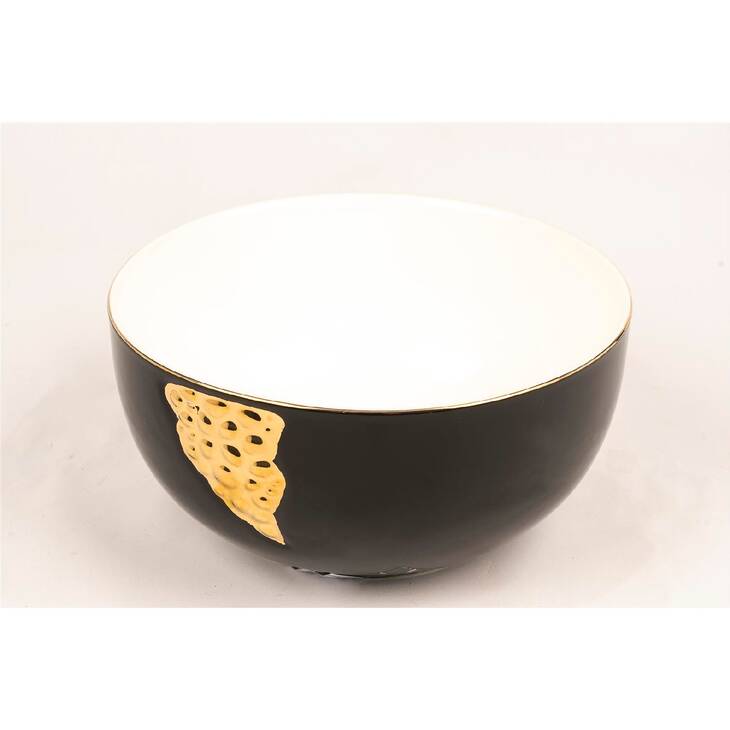 Tab.886 - Siyah Gold Porselen Kase 20x10cm